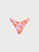 Low Waisted Floral Bikini Bottom Orange Sustainable Bikinis - BERLOOK