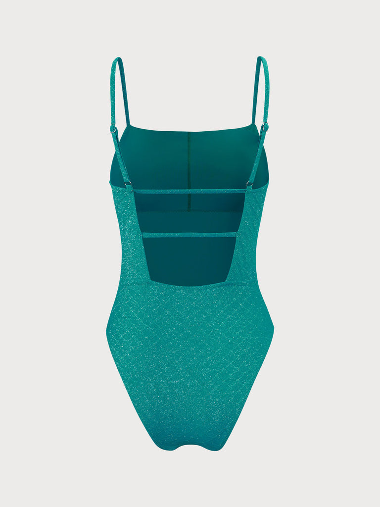 Lurex Jacquard Ruched One-Piece Swimsuit Sustainable One-Pieces - BERLOOK