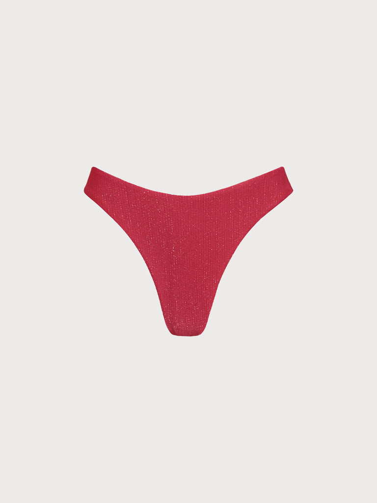 Lurex Ribbed Bikini Bottom Sustainable Bikinis - BERLOOK