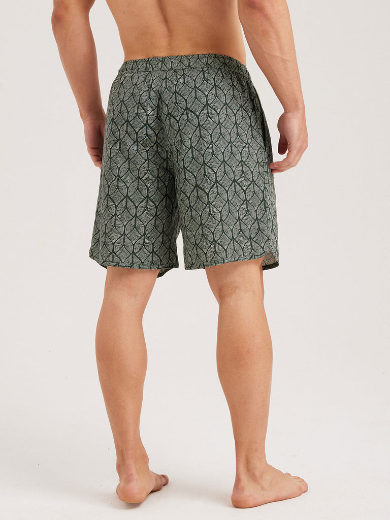 Men'S Woven Cotton And Linen Swim Shorts Sustainable Men's Beach Shorts - BERLOOK