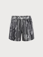 Men'S Woven Nail Spandex Swim Shorts Black Sustainable Men's Beach Shorts - BERLOOK