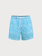 Men'S Woven Nail Spandex Swim Shorts Blue Sustainable Men's Beach Shorts - BERLOOK