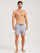 Men'S Woven Nail Spandex Swim Shorts Blue Sustainable Men's Beach Shorts - BERLOOK