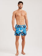 Men'S Woven Nail Spandex Swim Shorts Blue Sustainable Men's Beach Shorts - BERLOOK