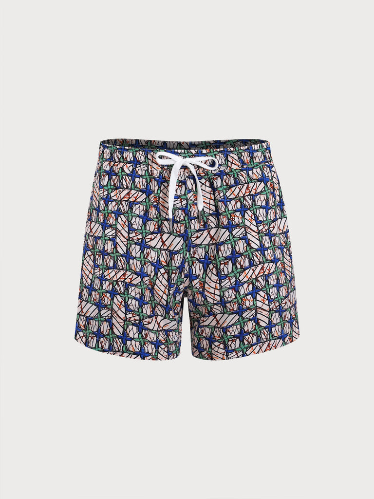 Men'S Woven Nail Spandex Swim Shorts Multi Sustainable Men's Beach Shorts - BERLOOK