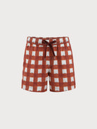 Men'S Woven Nail Spandex Swim Shorts Red Sustainable Men's Beach Shorts - BERLOOK