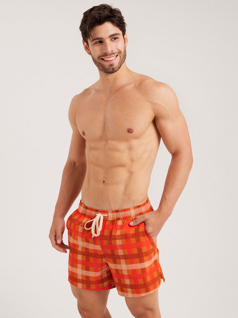 Men'S Woven Nail Spandex Swim Shorts Sustainable Men's Beach Shorts - BERLOOK