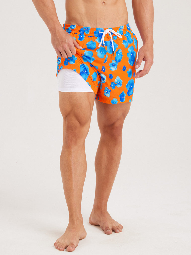 Men'S Woven Nail Spandex Swim Shorts Sustainable Men's Beach Shorts - BERLOOK