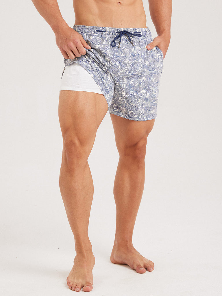 Men'S Woven Nail Spandex Swim Shorts Sustainable Men's Beach Shorts - BERLOOK