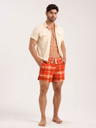 Men'S Woven Nail Spandex Swim Shorts Sustainable Men's Beach Shorts - BERLOOK