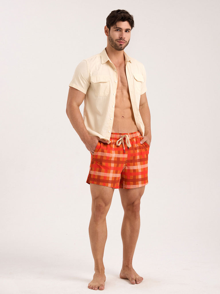 Men'S Woven Nail Spandex Swim Shorts Sustainable Men's Beach Shorts - BERLOOK