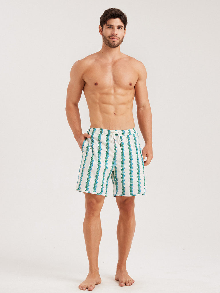 Men'S Woven Nail Spandex Swim Shorts Sustainable Men's Beach Shorts - BERLOOK