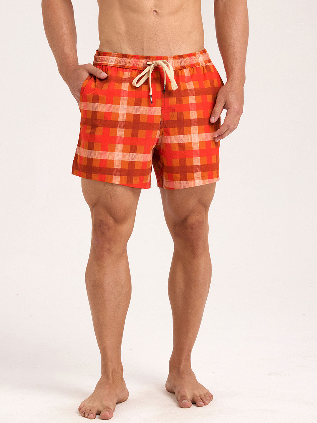 Men'S Woven Nail Spandex Swim Shorts Sustainable Men's Beach Shorts - BERLOOK