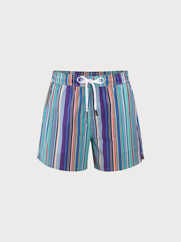 Men'S Woven Nylon Swim Shorts Multi Sustainable Men's Beach Shorts - BERLOOK