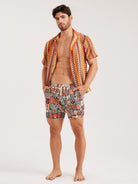 Men'S Woven Nylon Swim Shorts Sustainable Men's Beach Shorts - BERLOOK