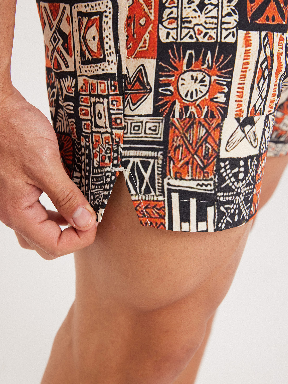 Men'S Woven Nylon Swim Shorts Sustainable Men's Beach Shorts - BERLOOK