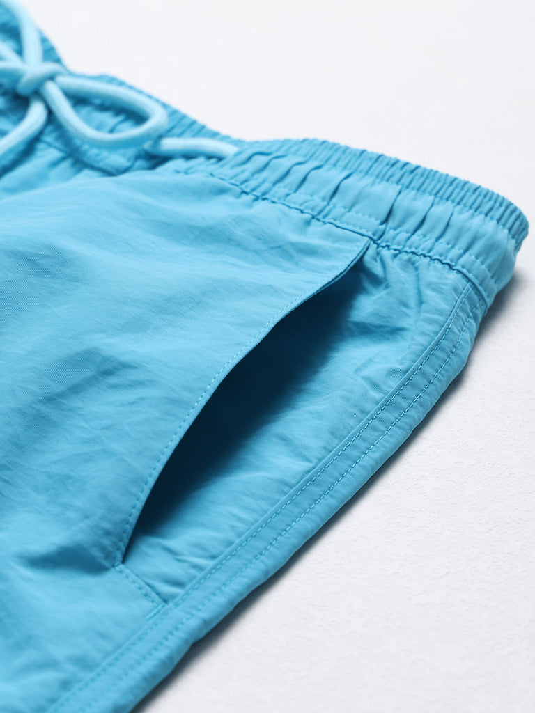 Men'S Woven Nylon Swim Shorts Sustainable Men's Beach Shorts - BERLOOK