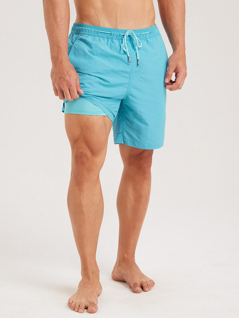 Men'S Woven Nylon Swim Shorts Sustainable Men's Beach Shorts - BERLOOK