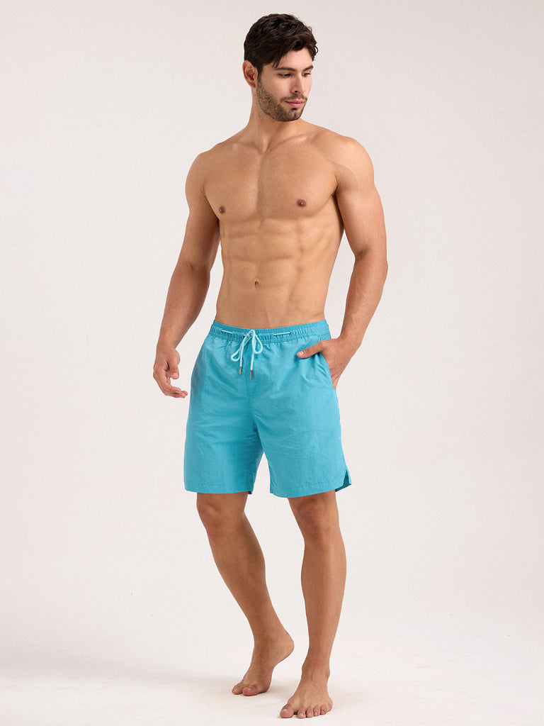 Men'S Woven Nylon Swim Shorts Sustainable Men's Beach Shorts - BERLOOK