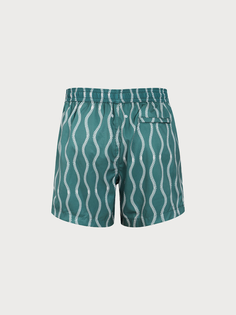 Men'S Woven Polyester-Spandex Swim Shorts Sustainable Men's Beach Shorts - BERLOOK