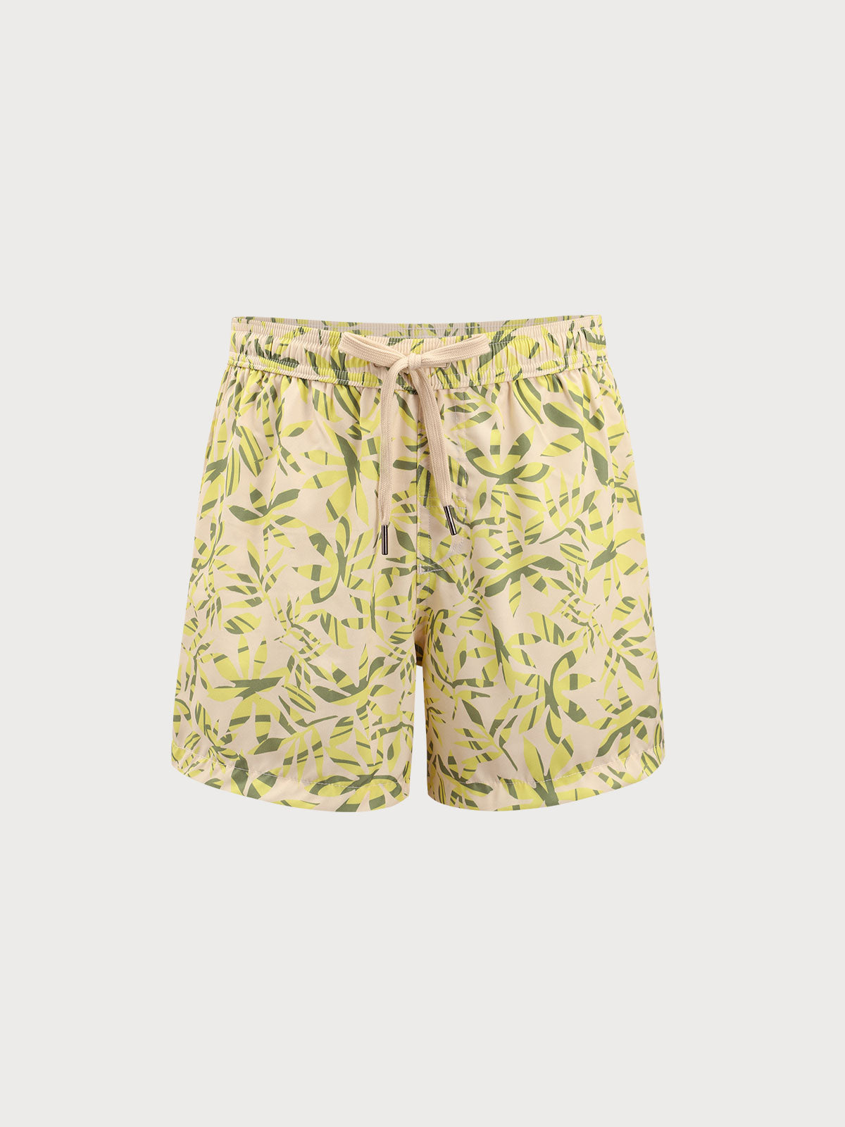 Men'S Woven Polyester-Spandex Swim Shorts Yellow Sustainable Men's Beach Shorts - BERLOOK