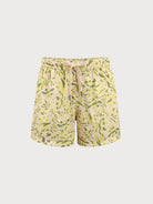 Men'S Woven Polyester-Spandex Swim Shorts Yellow Sustainable Men's Beach Shorts - BERLOOK