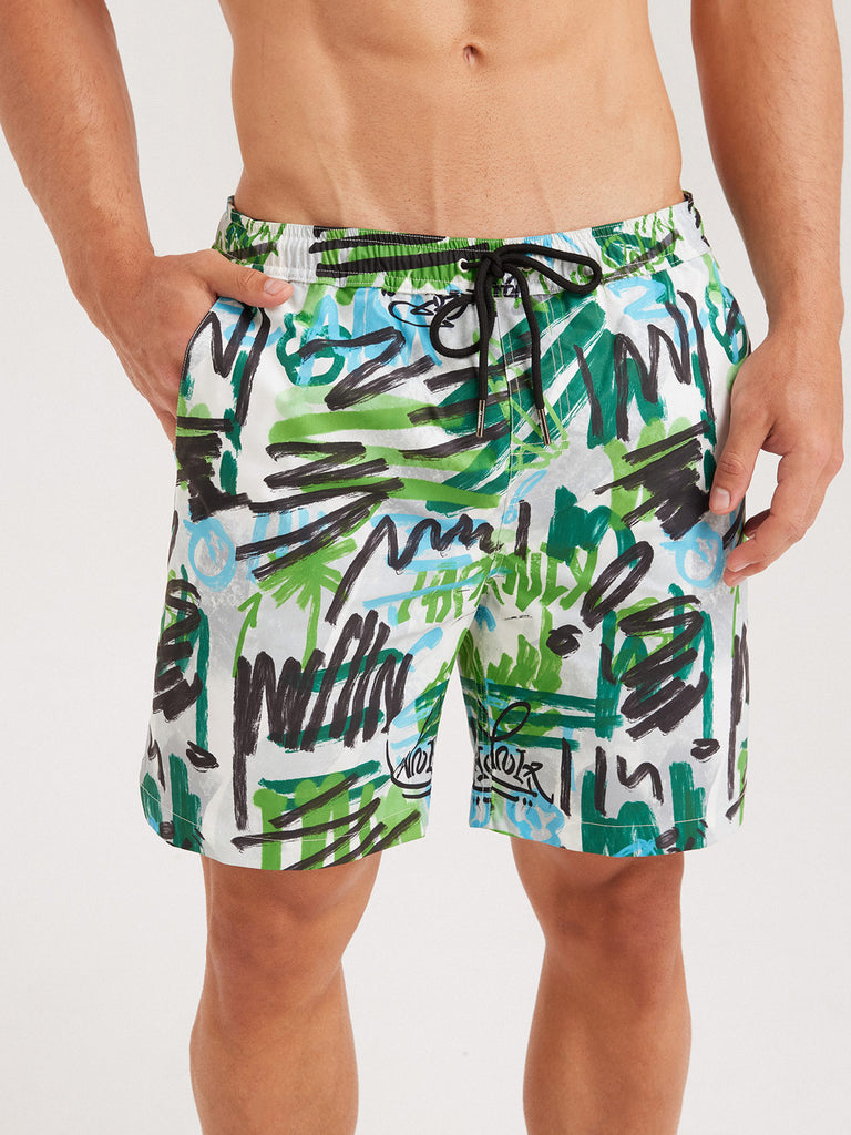 Men'S Woven Polyester Swim Shorts Sustainable Men's Beach Shorts - BERLOOK