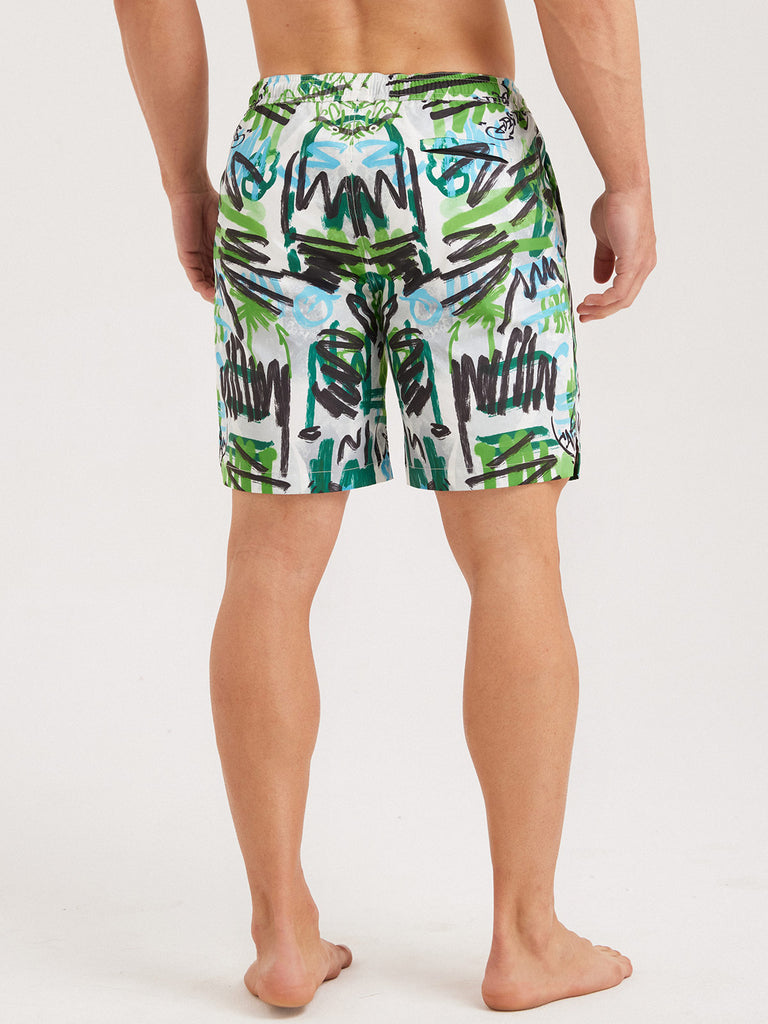 Men'S Woven Polyester Swim Shorts Sustainable Men's Beach Shorts - BERLOOK