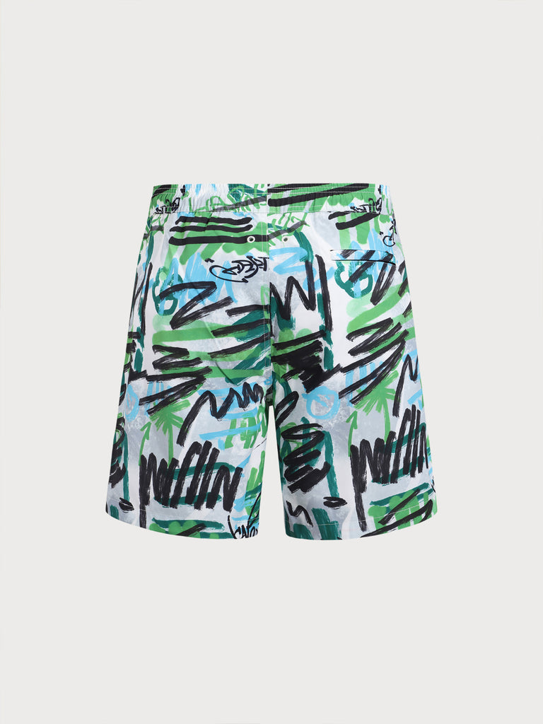 Men'S Woven Polyester Swim Shorts Sustainable Men's Beach Shorts - BERLOOK