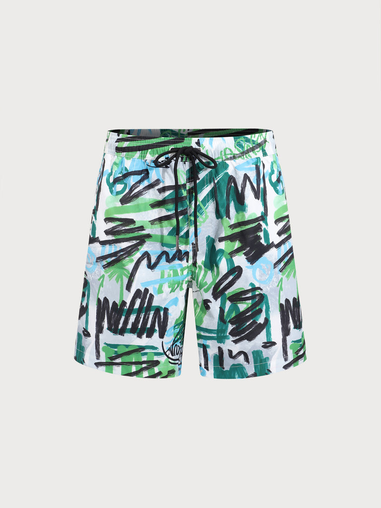 Men'S Woven Polyester Swim Shorts Sustainable Men's Beach Shorts - BERLOOK