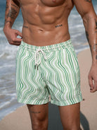 Men's Woven Blend Swim Shorts Sustainable Men's Beach Shorts - BERLOOK