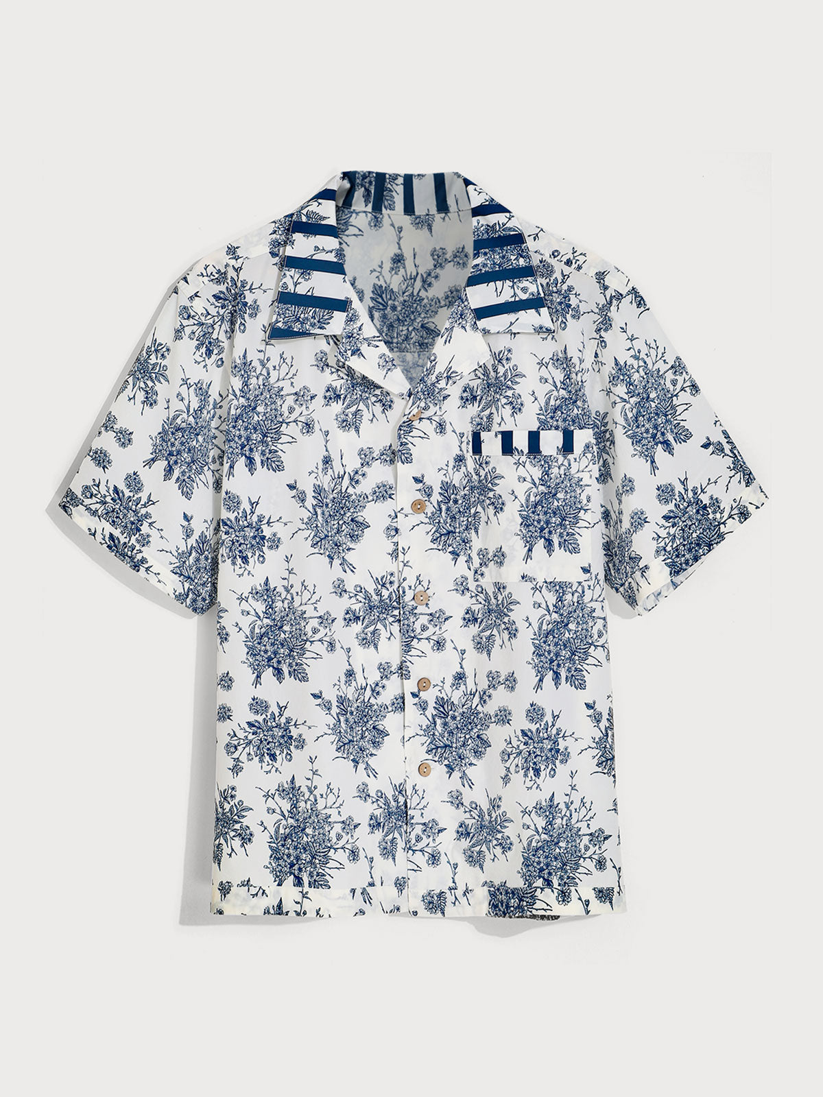 Men's Woven Nylon Spandex Top Blue Sustainable Men's Tops - BERLOOK