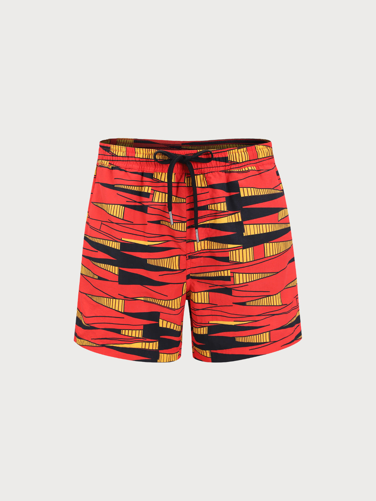 Men's Woven Nylon Swim Shorts Red Sustainable Men's Beach Shorts - BERLOOK