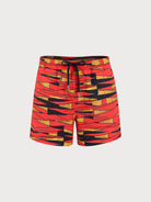 Men's Woven Nylon Swim Shorts Red Sustainable Men's Beach Shorts - BERLOOK