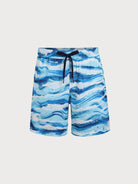 Men's Woven Polyester-Spandex Swim Shorts Blue Sustainable Men's Shorts - BERLOOK
