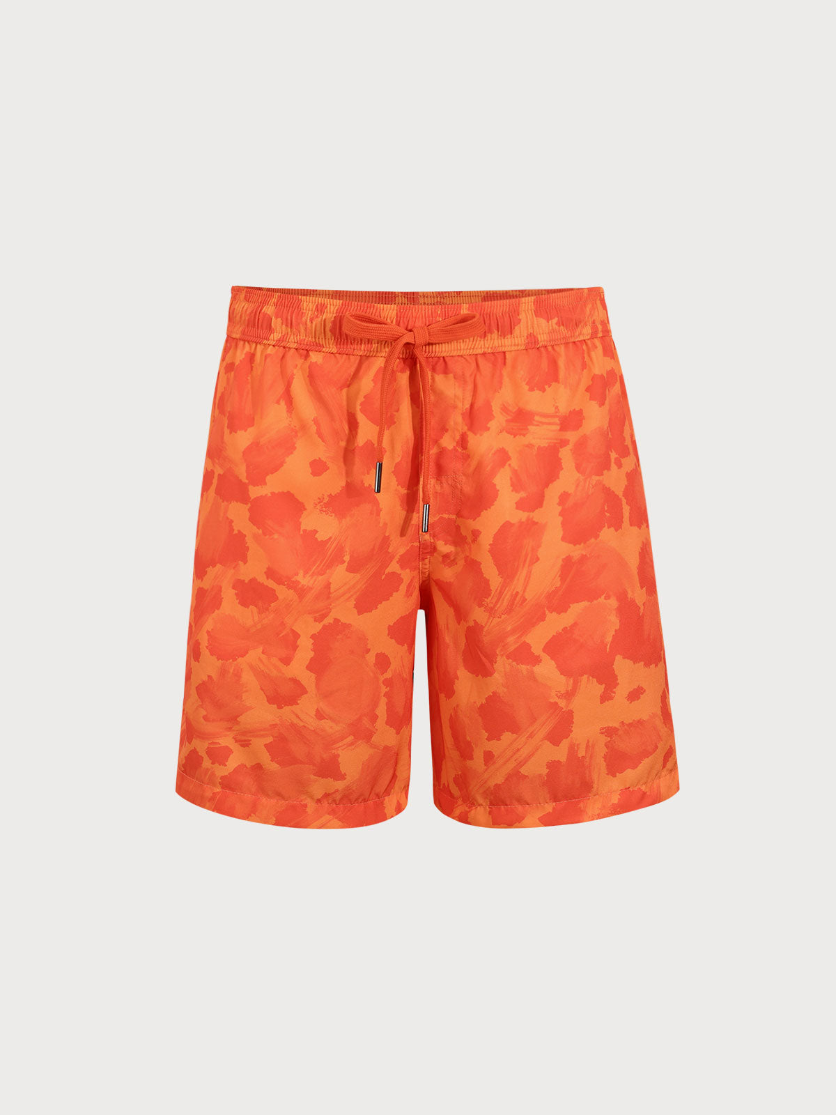Men's Woven Polyester-Spandex Swim Shorts Orange Sustainable Men's Shorts - BERLOOK