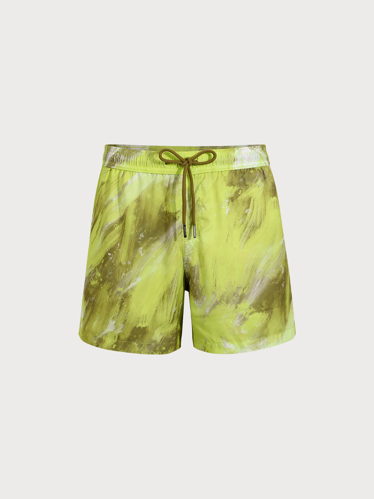 Men's Woven Polyester-Spandex Swim Shorts Yellow Sustainable Men's Shorts - BERLOOK