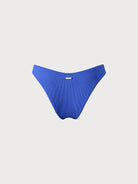 Navy Blue Solid Ribbed Bikini Bottom Sustainable Bikinis - BERLOOK