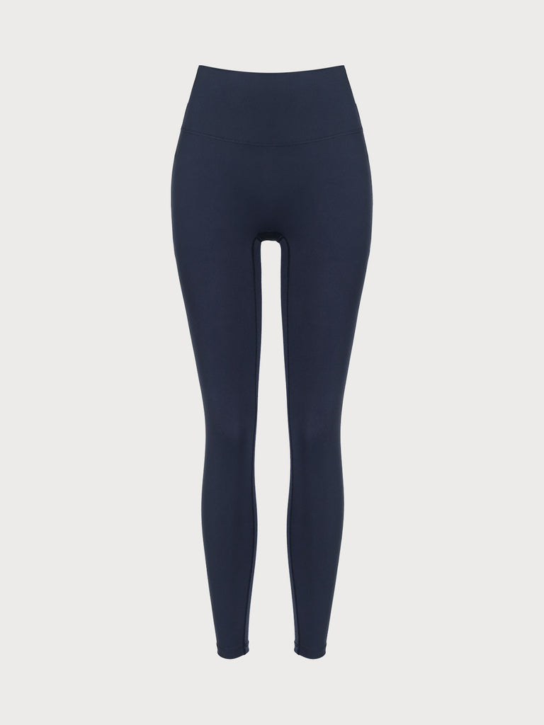 Navy High Waisted Leggings 24” Sustainable Yoga Bottoms - BERLOOK