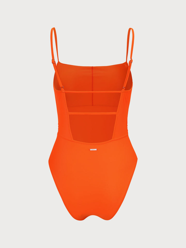 Orange Backless One-Piece Swimsuit Sustainable One-Pieces - BERLOOK