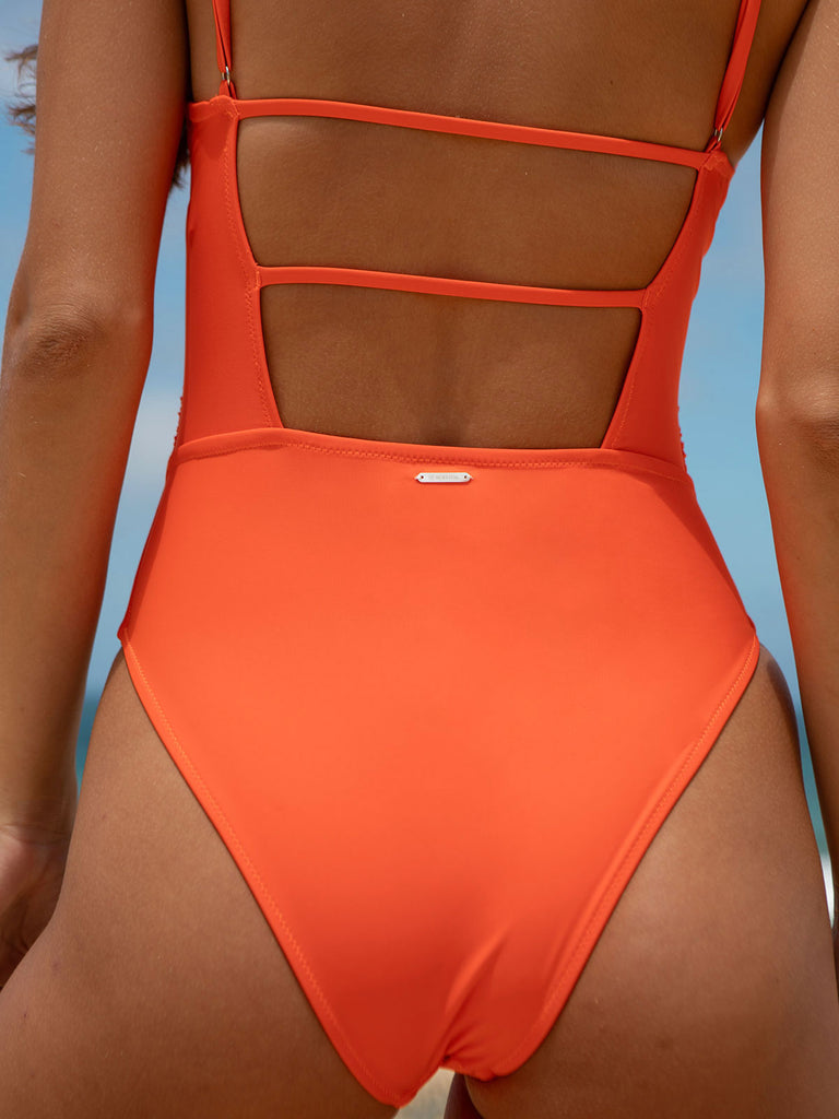 Orange Backless One-Piece Swimsuit Sustainable One-Pieces - BERLOOK