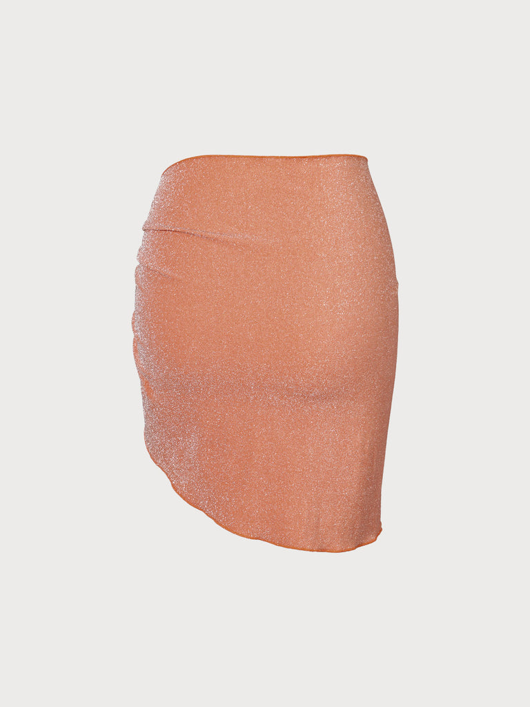 Orange Lurex Cover-Up Skirt Sustainable Cover-ups - BERLOOK