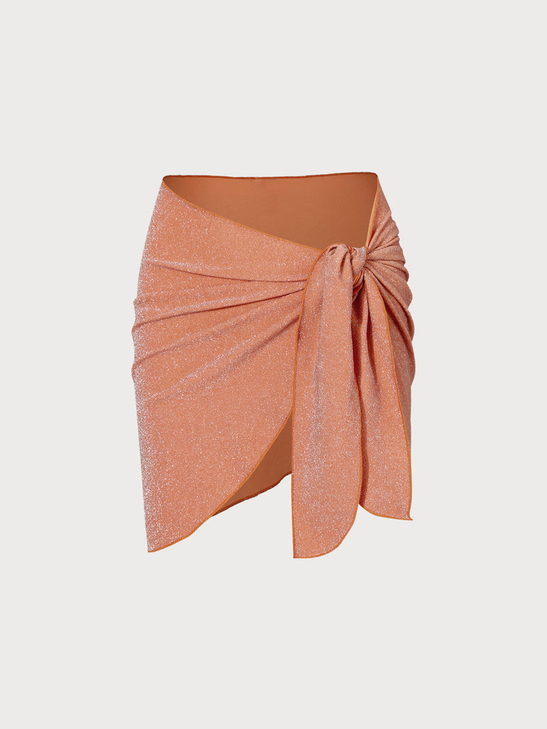 Orange Lurex Cover-Up Skirt Sustainable Cover-ups - BERLOOK