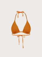 Orange Reversible Halter Triangle Bikini Top Sustainable Bikinis - BERLOOK