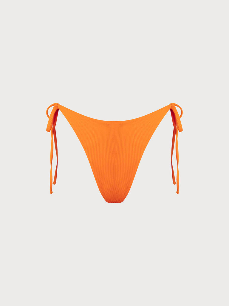 Orange Reversible Tie Bikini Bottom Orange Sustainable Bikinis - BERLOOK