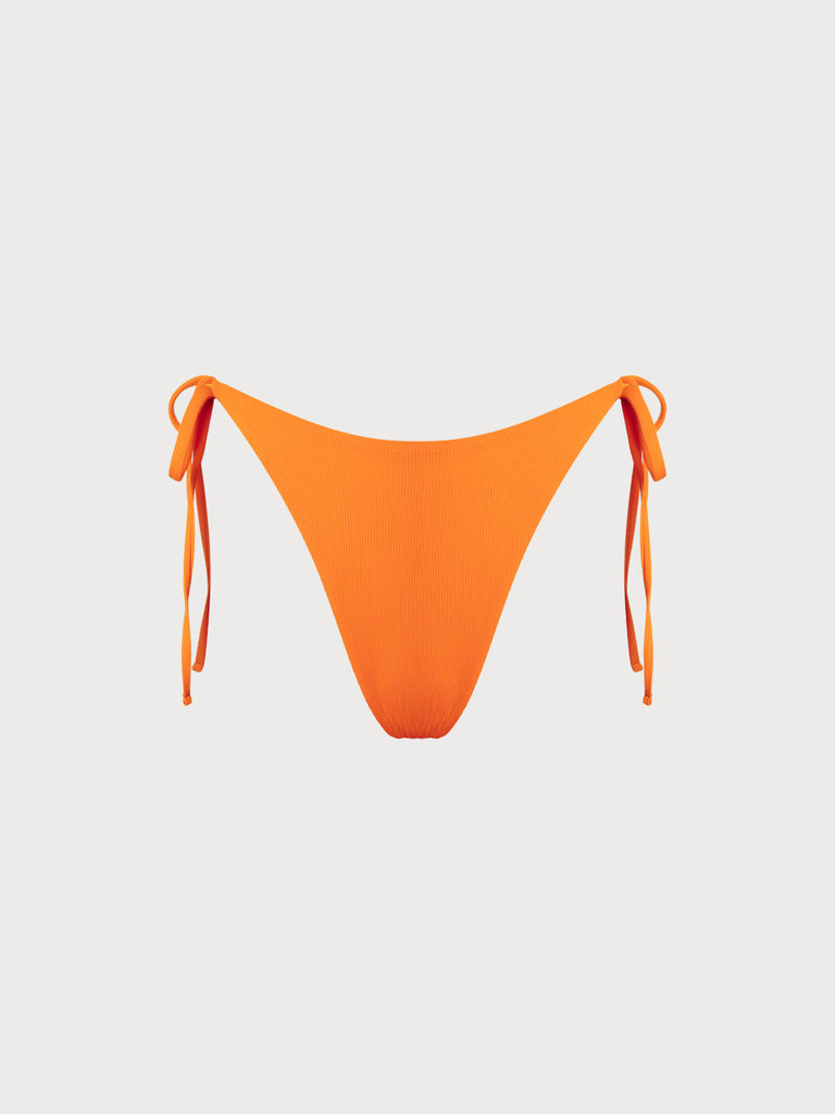 Orange Reversible Tie Bikini Bottom Orange Sustainable Bikinis - BERLOOK