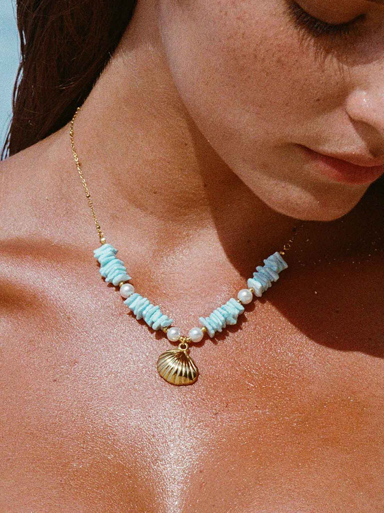 Pearl Shell Pendant Necklace Sustainable Necklaces - BERLOOK