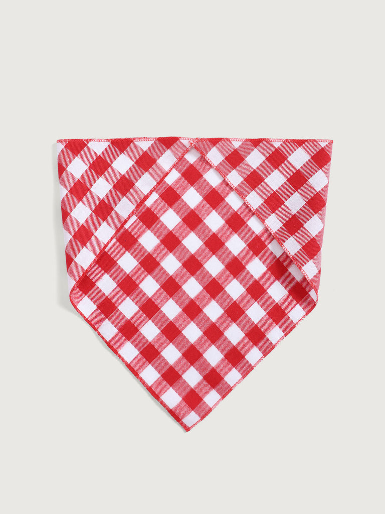 Pet Plaid Triangle Scarf Sustainable Beach Accessories - BERLOOK