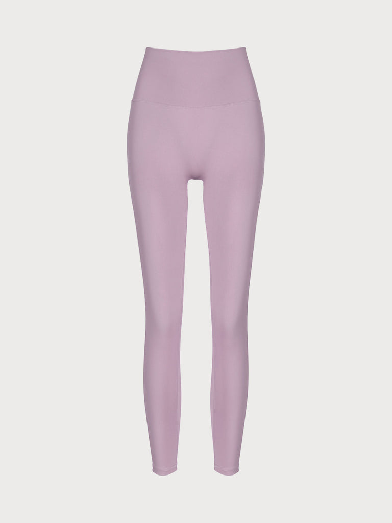 Pink High Waisted Leggings 24” Sustainable Yoga Bottoms - BERLOOK