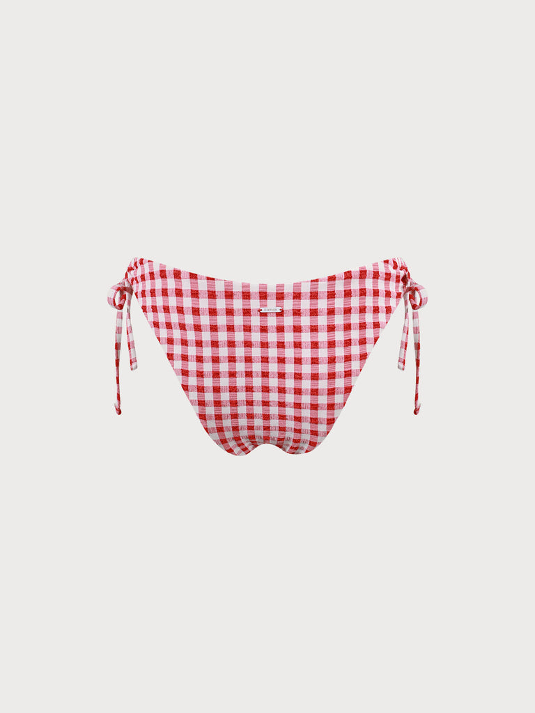 Plaid Tie Bikini Bottom Sustainable Bikinis - BERLOOK